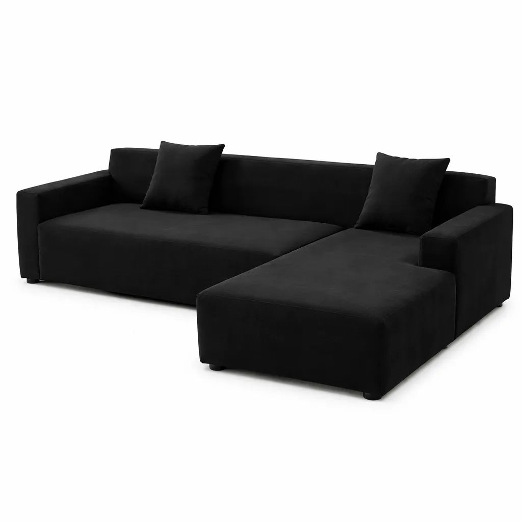 Stretch Sectional Couch Cover – Black – product view 4 | Brivenzo