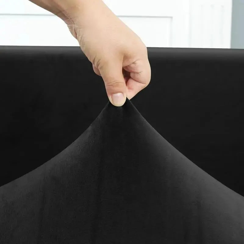 Stretch Sectional Couch Cover – Black – product view 5 | Brivenzo