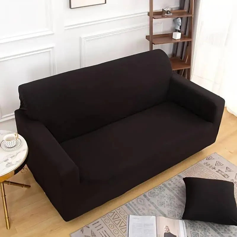 Stretch Sectional Couch Cover – Black – product view 8 | Brivenzo