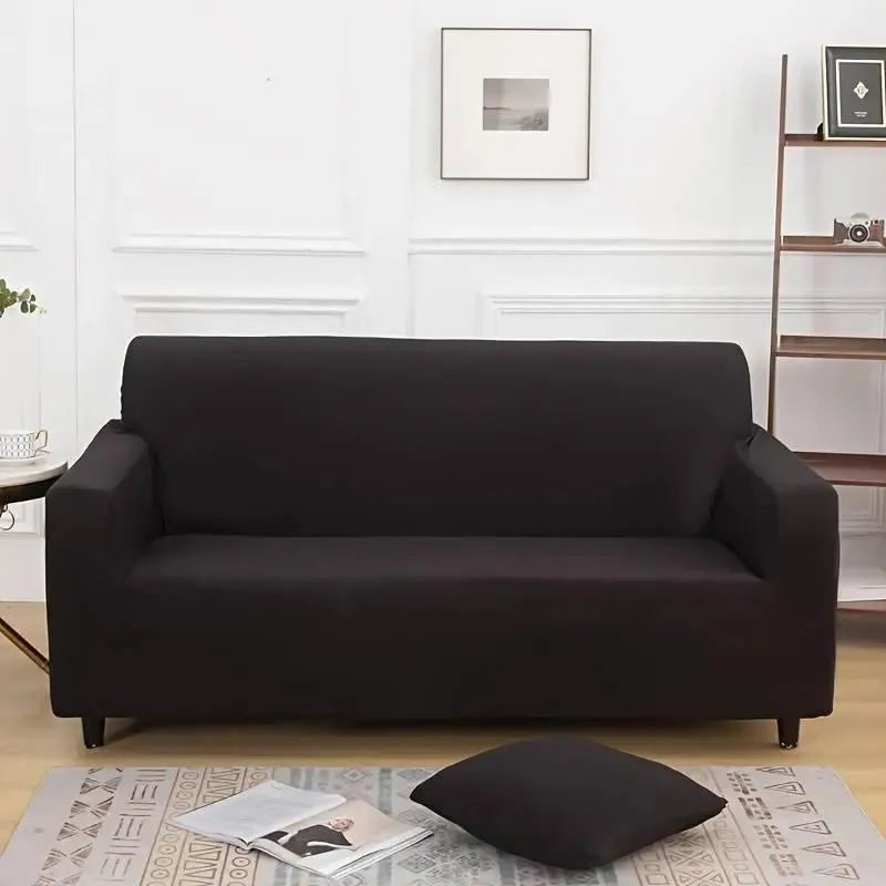 Stretch Sectional Couch Cover – Black – product view 9 | Brivenzo