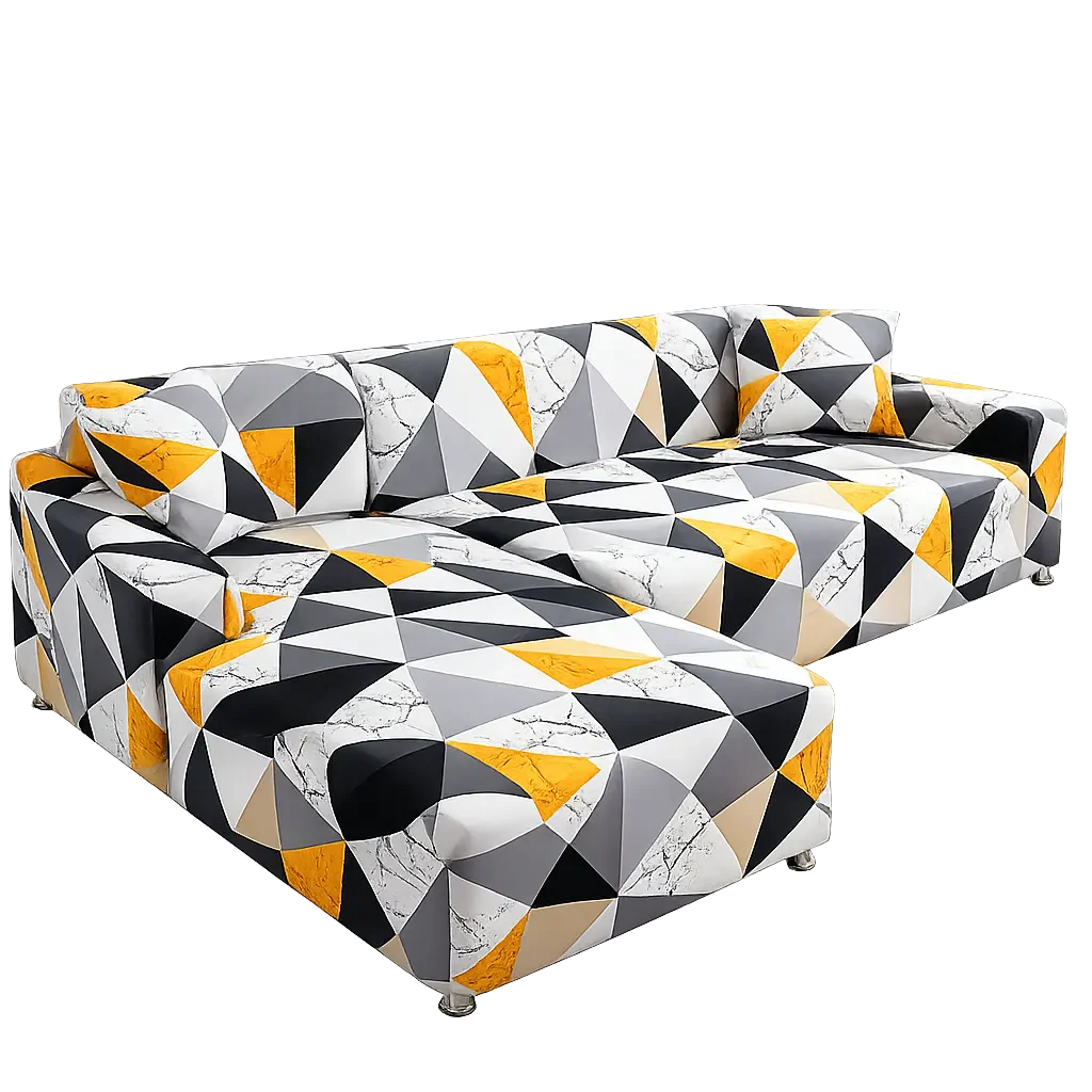 Stretch Sectional Couch Cover – Black – product view 4 | Brivenzo