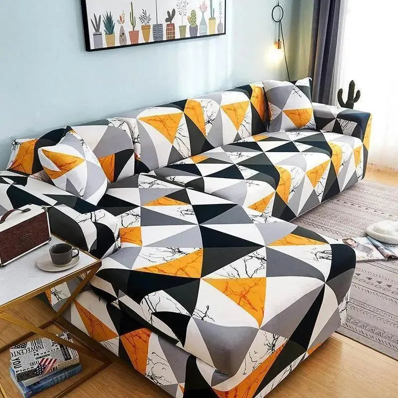 Stretch Sectional Couch Cover – Black – product view 5 | Brivenzo