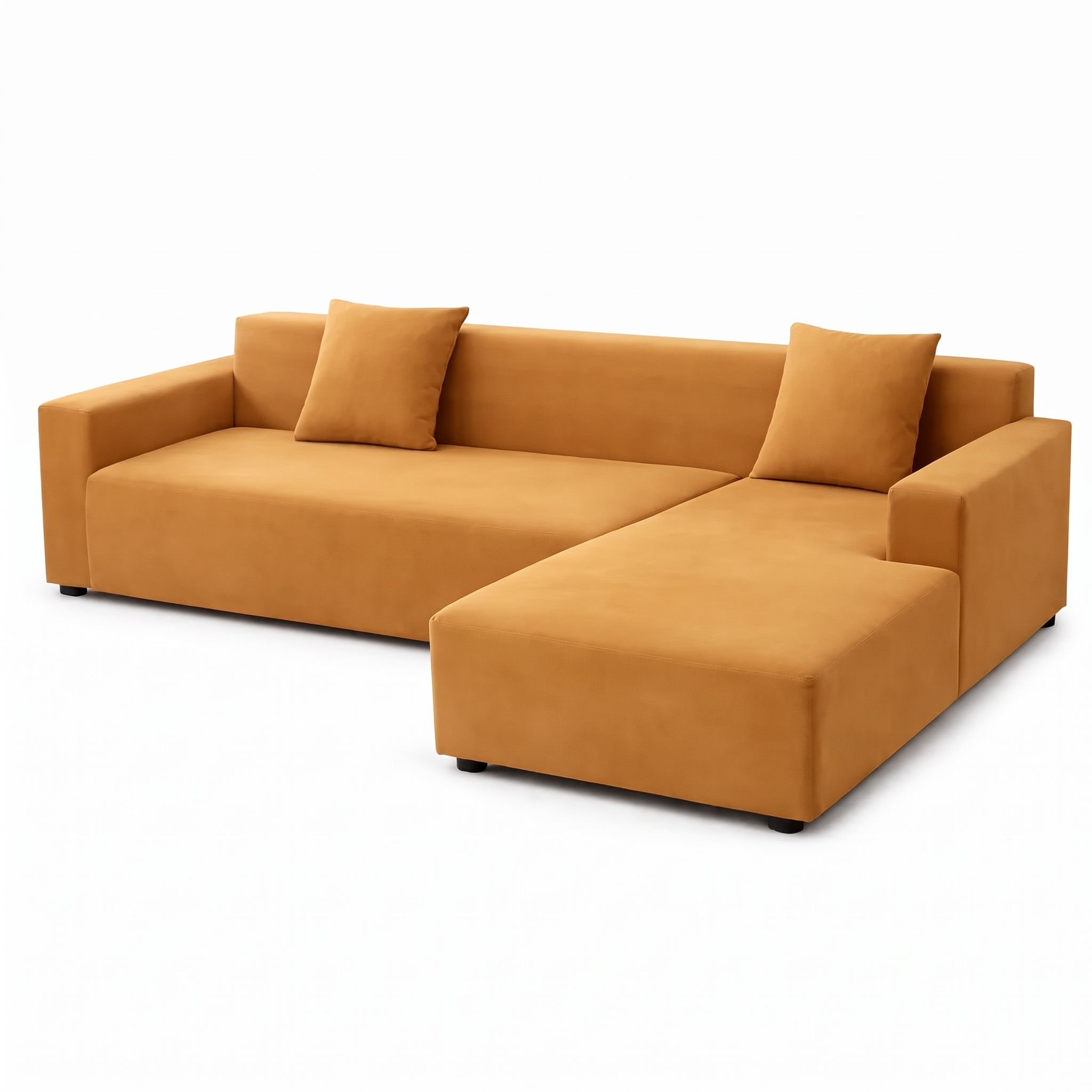 Stretch Sectional Couch Cover – Camel Stretch Fabric – product photo on a white background | Brivenzo