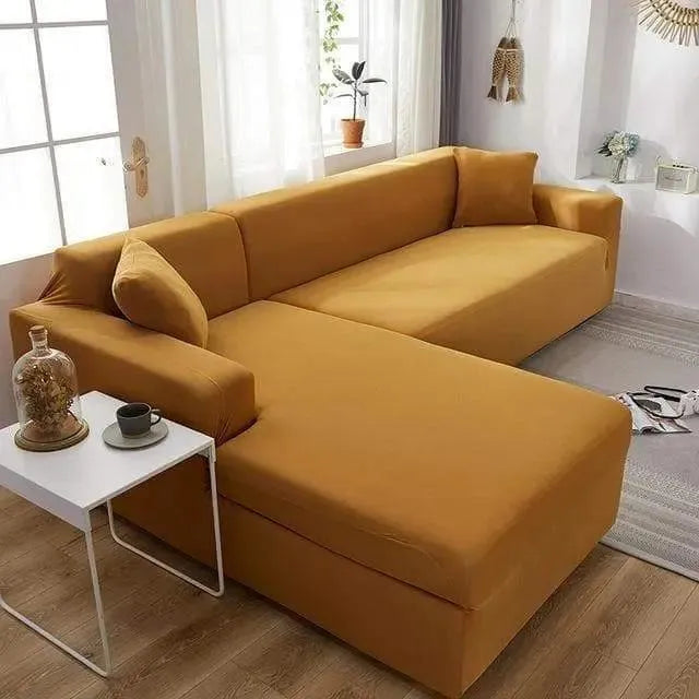 Stretch Sectional Couch Cover – Camel Stretch Fabric – product view 5 | Brivenzo