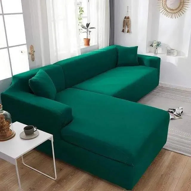 Stretch Sectional Couch Cover – Dark Green – product view 6 | Brivenzo