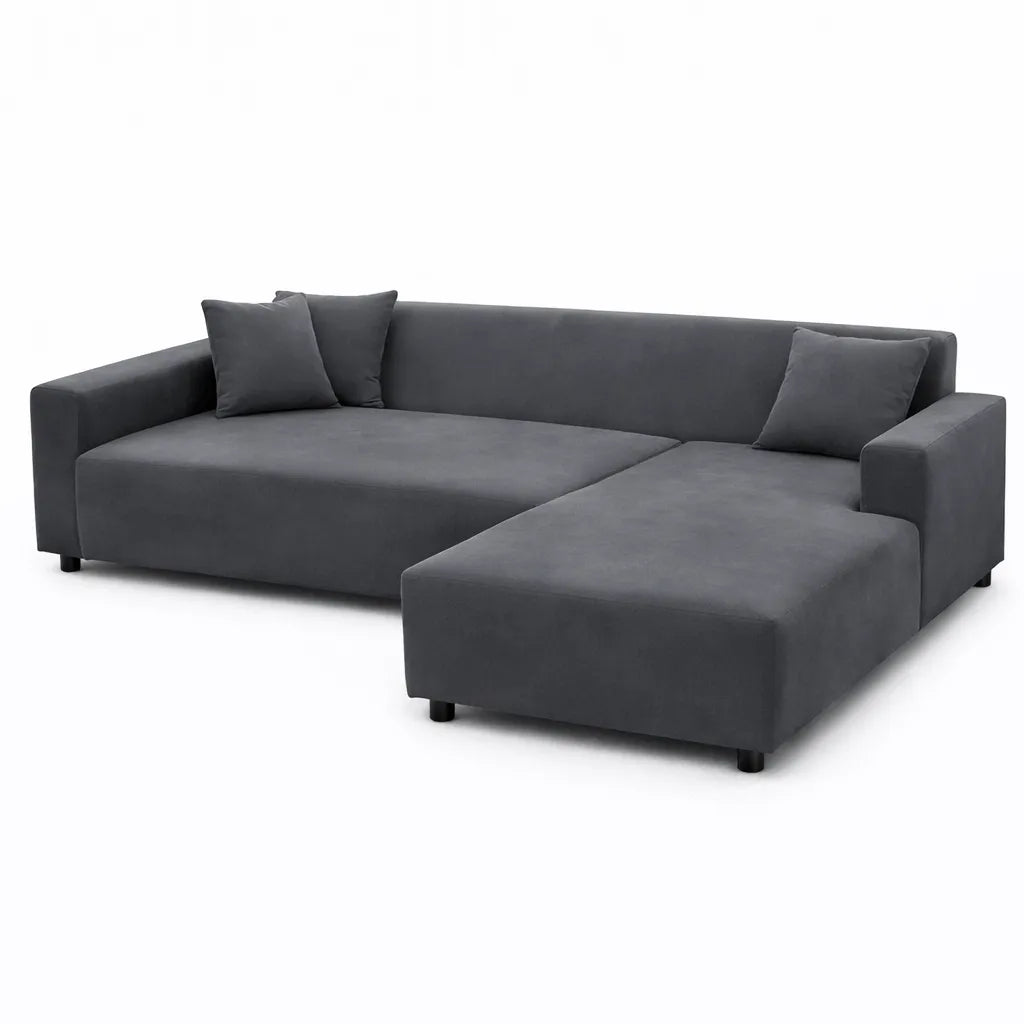Stretch Sectional Couch Cover – Grey – product view 4 | Brivenzo