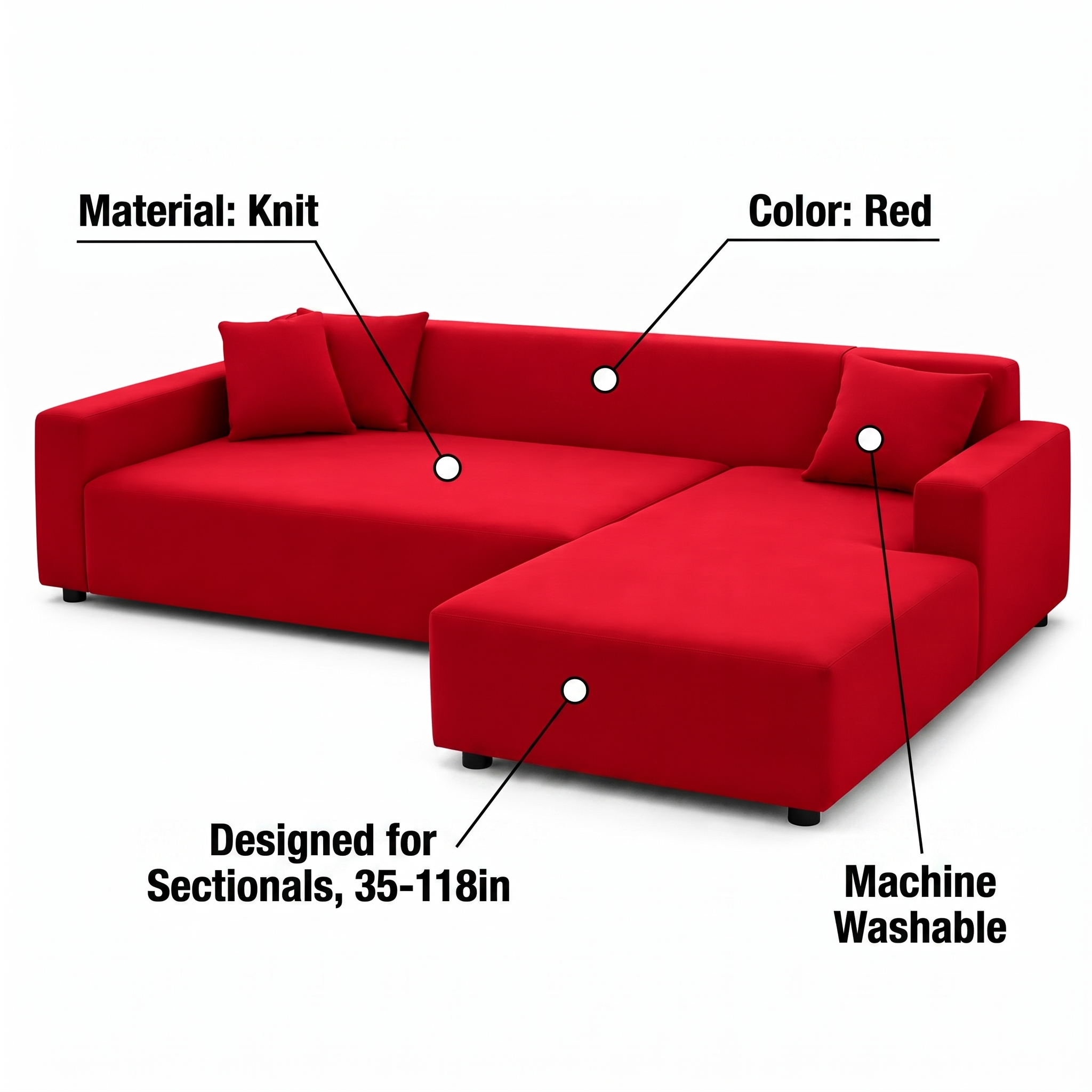 Stretch Sectional Couch Cover – Light Red – features and specifications overview | Brivenzo