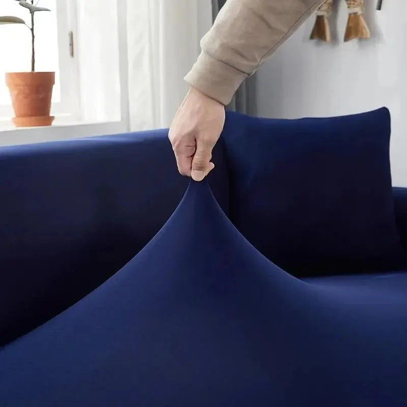 Stretch Sectional Couch Cover – Navy Blue – product view 5 | Brivenzo