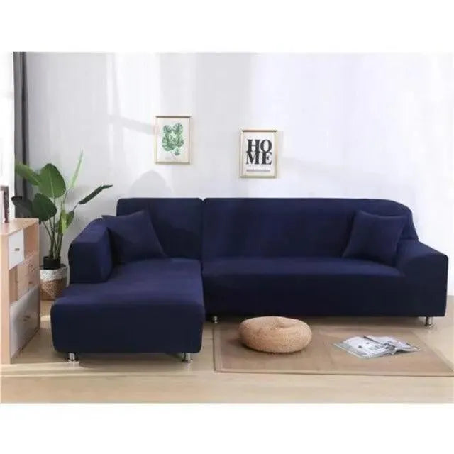 Stretch Sectional Couch Cover – Navy Blue – product view 6 | Brivenzo