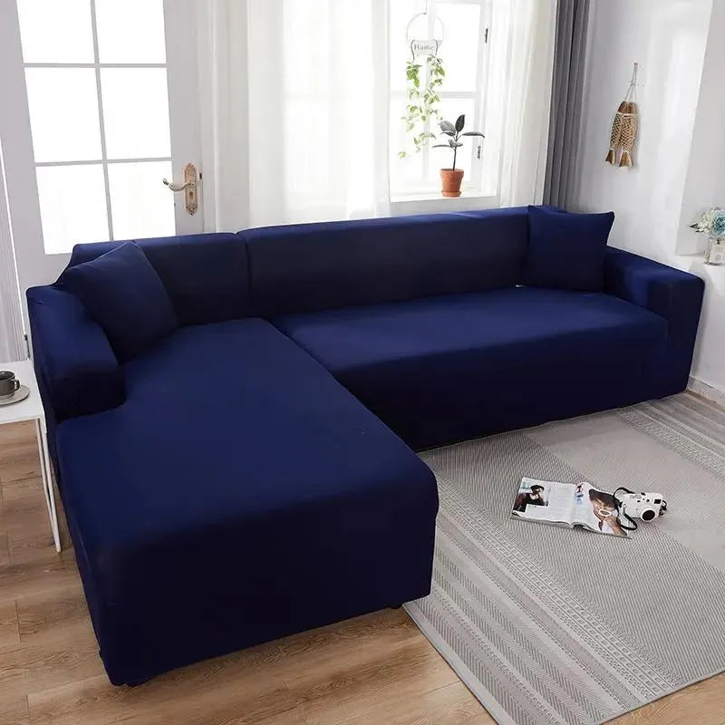 Stretch Sectional Couch Cover – Navy Blue – product view 8 | Brivenzo