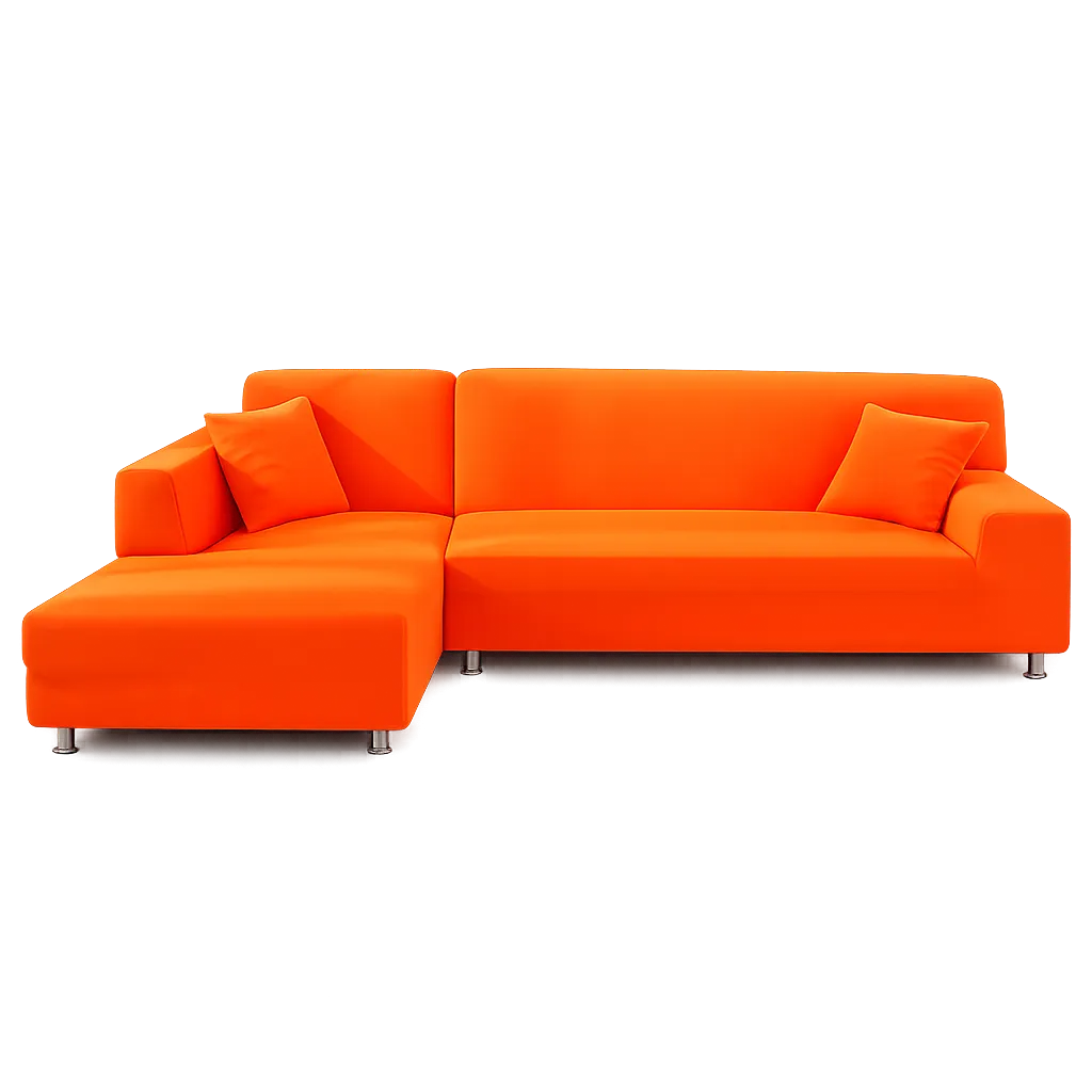 Stretch Sectional Couch Cover – Orange – product view 4 | Brivenzo