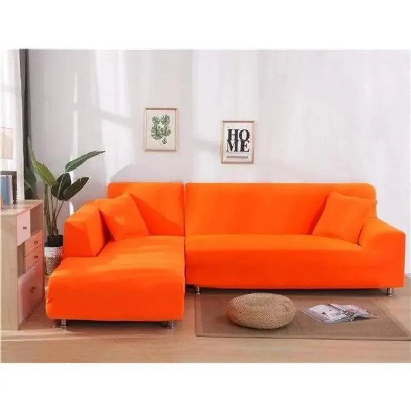 Stretch Sectional Couch Cover – Orange – product view 6 | Brivenzo