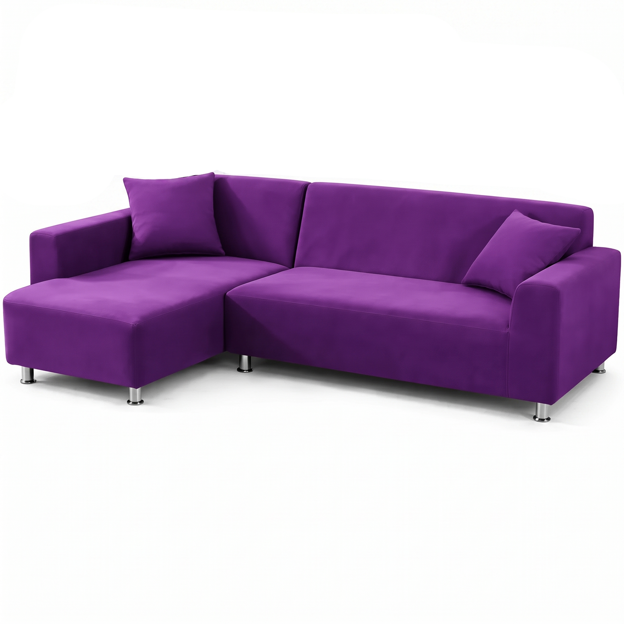Stretch Sectional Couch Cover – Purple Stretch Fabric – product photo on a white background | Brivenzo