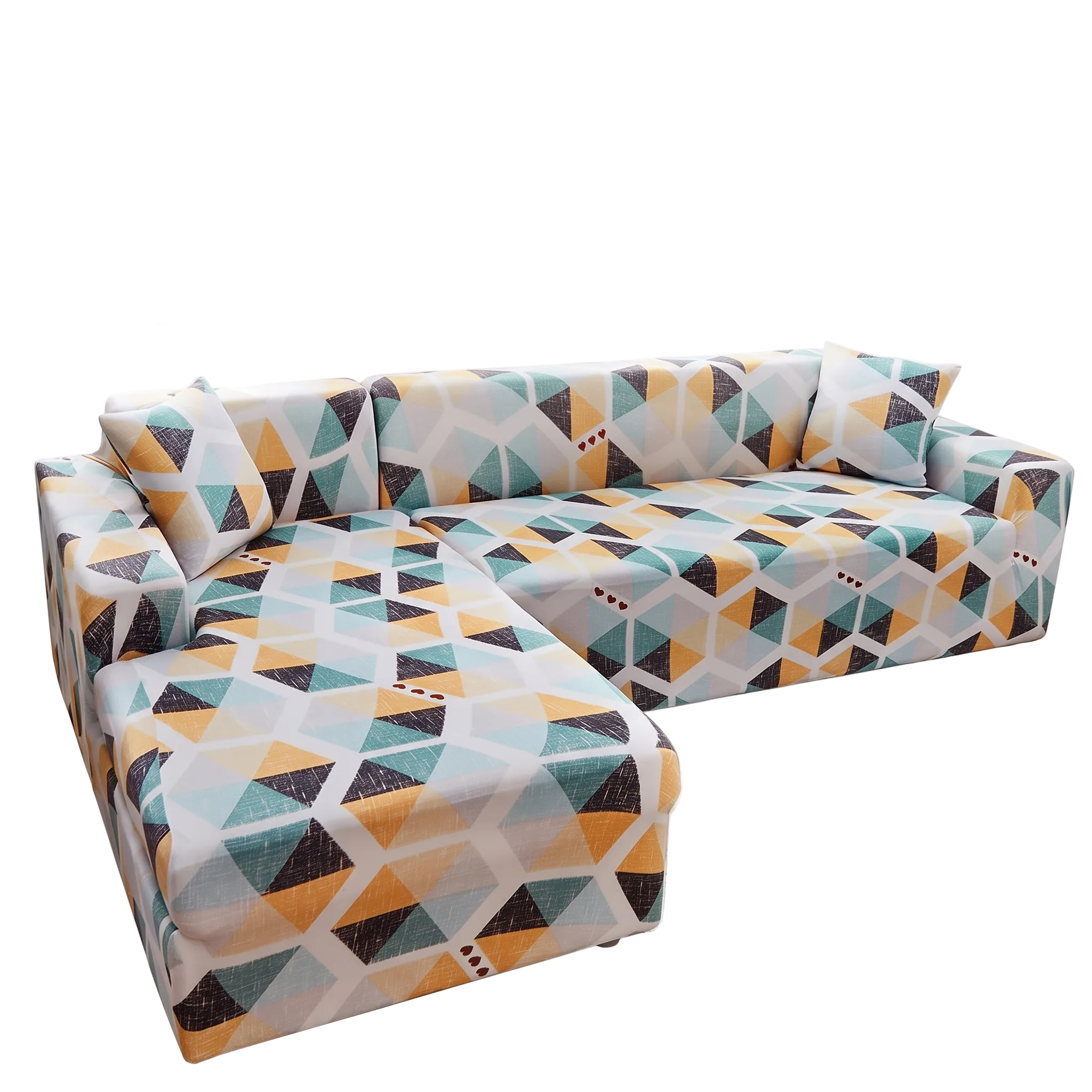Stretch Sectional Couch Cover – Teal – product photo on a white background | Brivenzo
