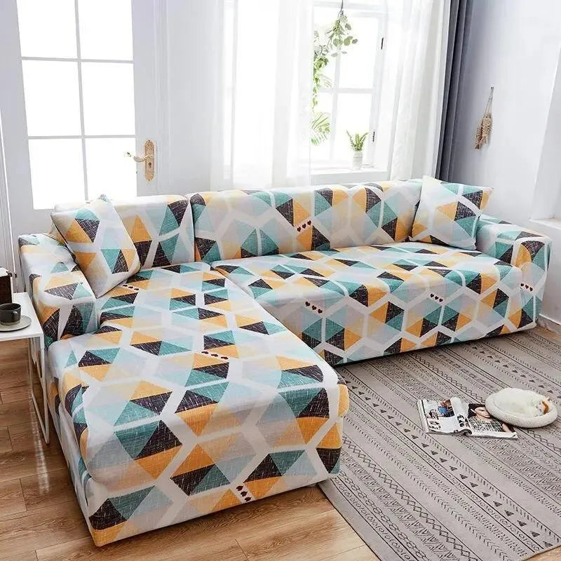 Stretch Sectional Couch Cover – Teal – product view 4 | Brivenzo