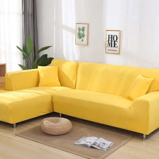 Stretch Sectional Couch Cover – Yellow – product view 5 | Brivenzo