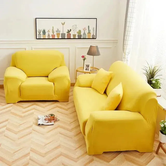 Stretch Sectional Couch Cover – Yellow – product view 7 | Brivenzo