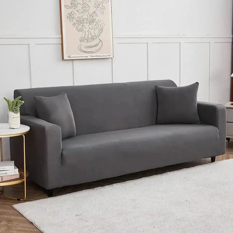 Stretch Sofa Slipcover – Anthracite Grey – product view 7 | Brivenzo