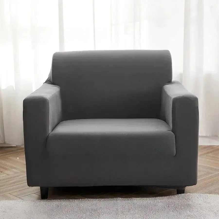 Stretch Sofa Slipcover – Anthracite Grey – product view 9 | Brivenzo