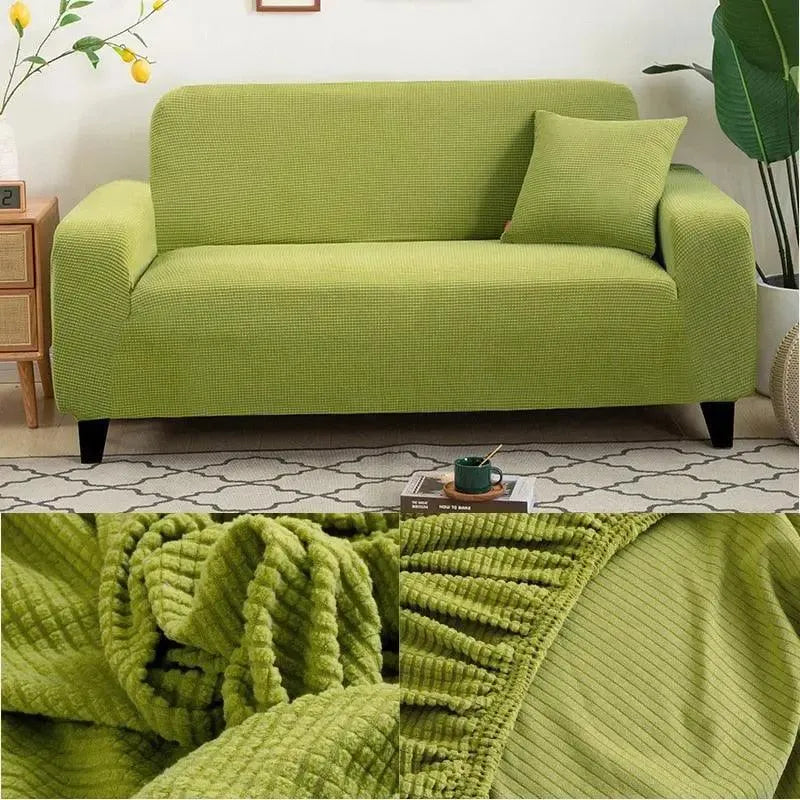 Stretch Sofa Slipcover – Apple Green – product view 7 | Brivenzo