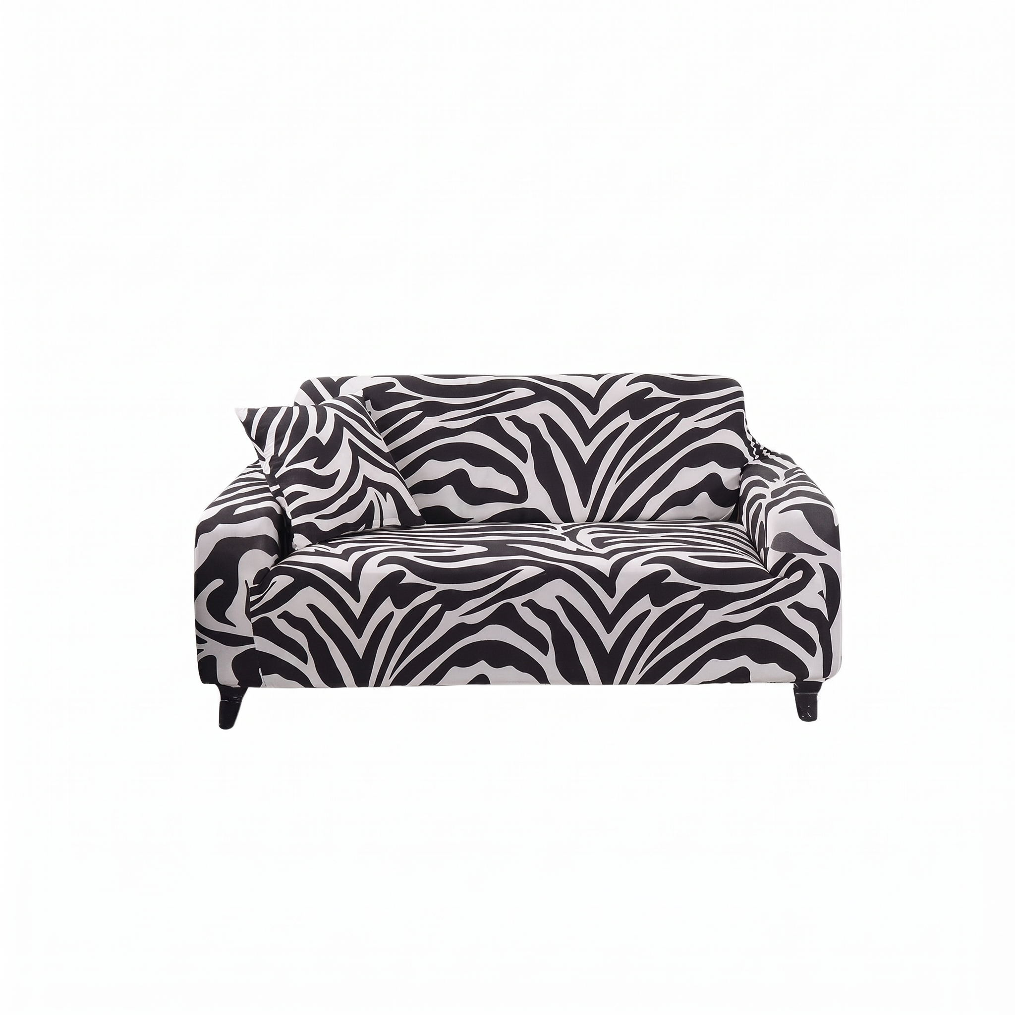 Stretch Sofa Slipcover – Black & White Zebra Print – product view 4 | Brivenzo