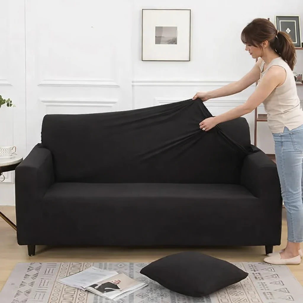 Stretch Sofa Slipcover – Black – product view 6 | Brivenzo