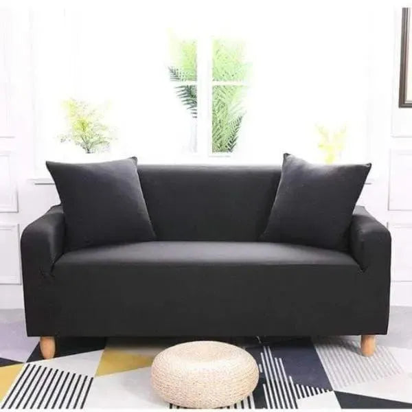 Stretch Sofa Slipcover – Black – product view 11 | Brivenzo