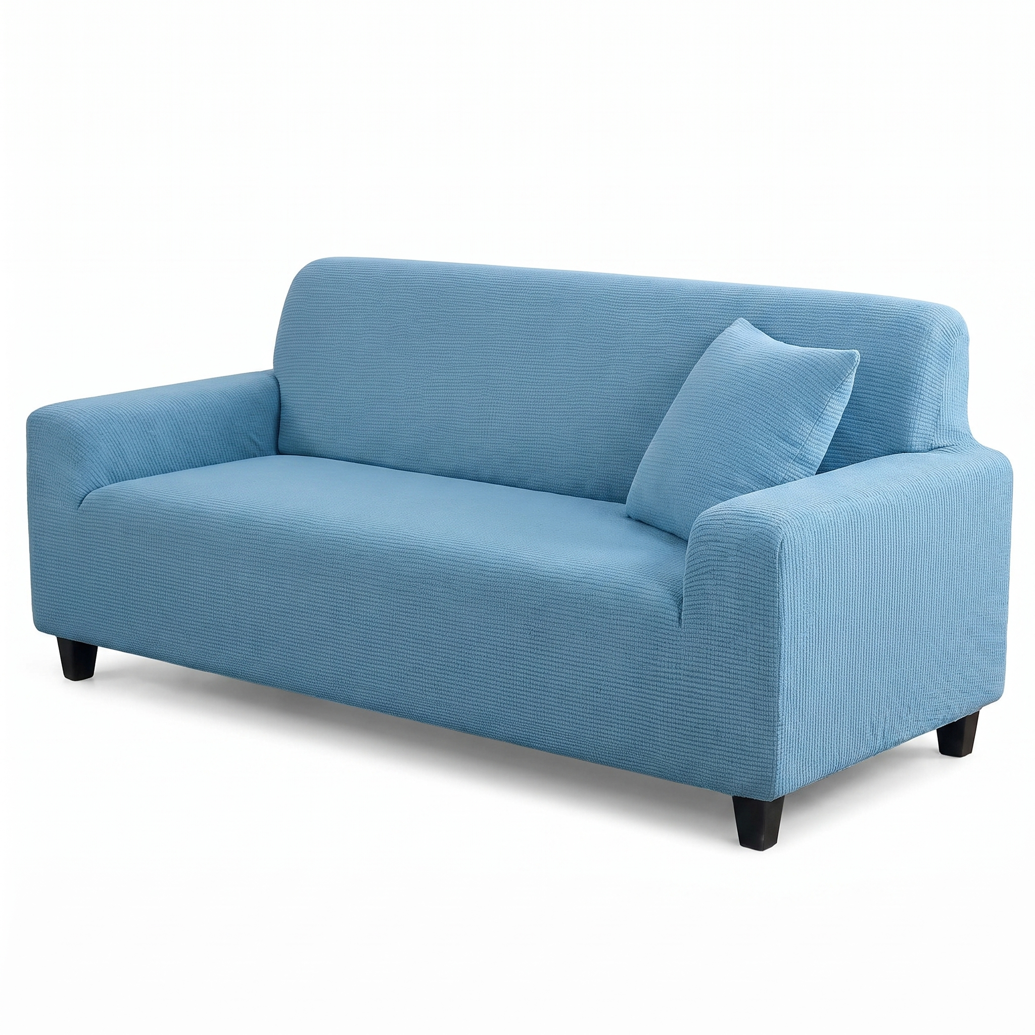 Stretch Sofa Slipcover – Blue Microfiber – product photo on a white background | Brivenzo