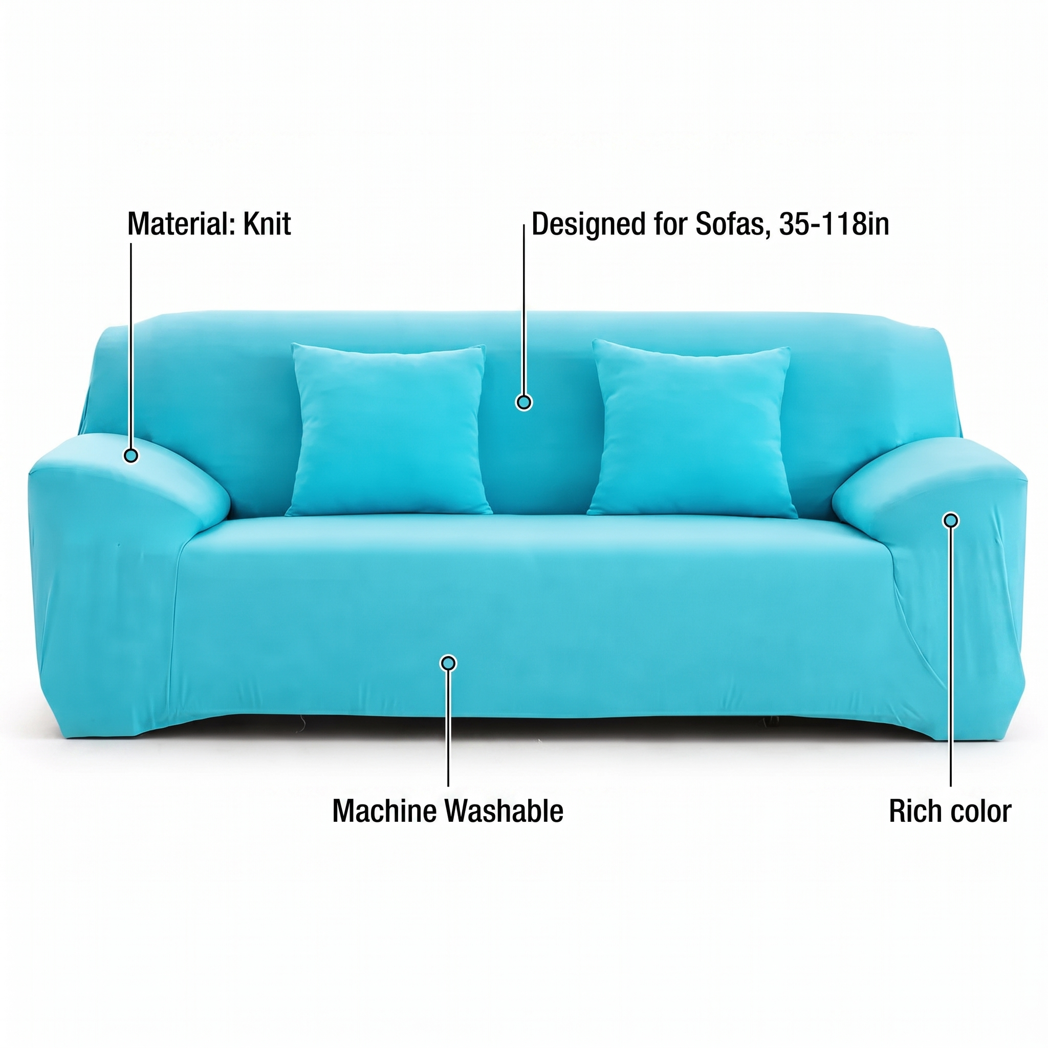 Stretch Sofa Slipcover – Blue – features and specifications overview | Brivenzo