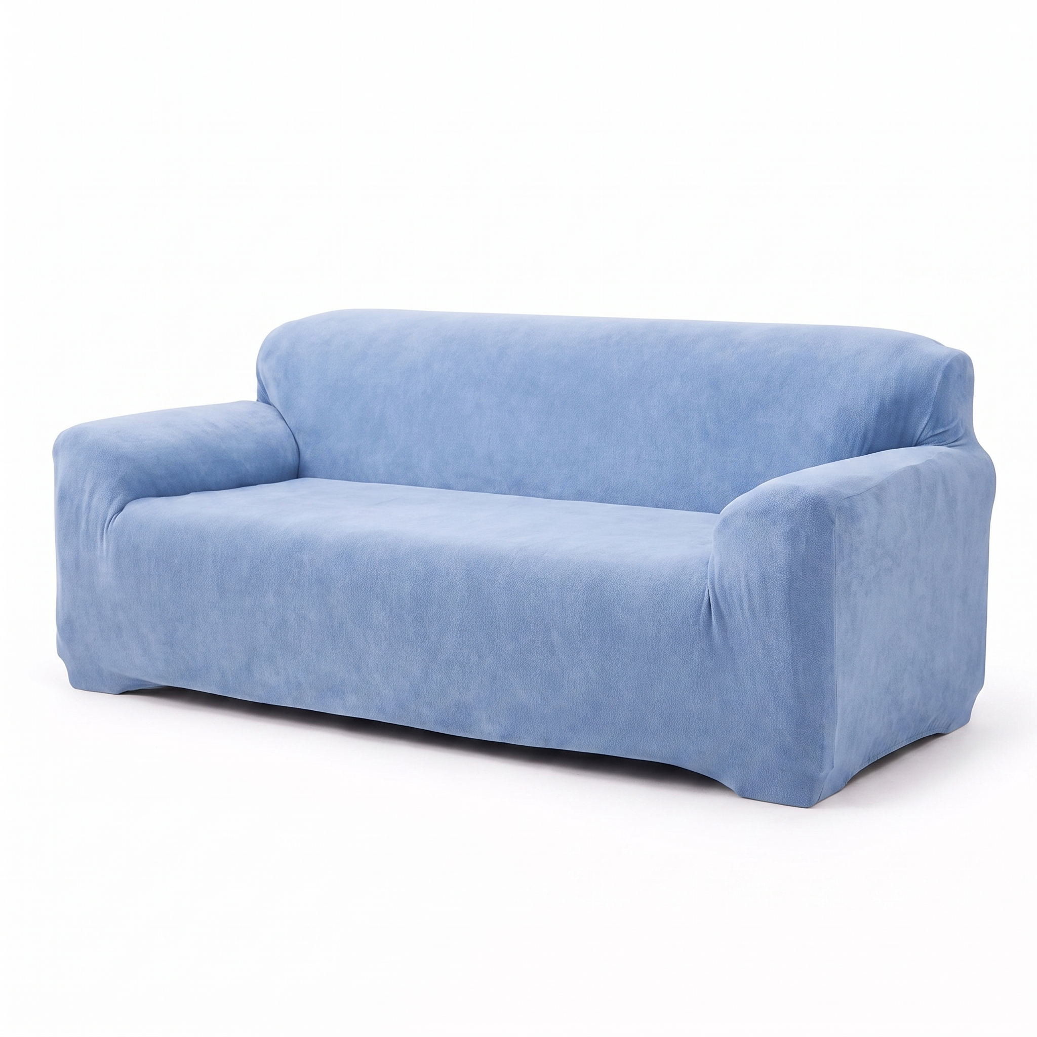 Stretch Sofa Slipcover – Blue Velvet – product photo on a white background | Brivenzo