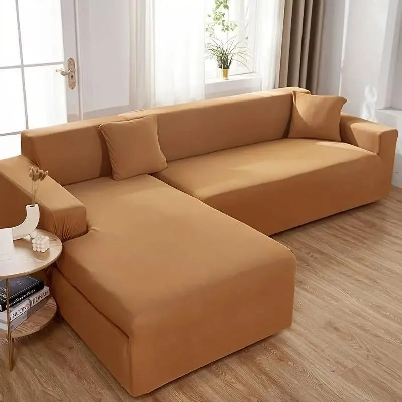Stretch Sofa Slipcover – Camel – product view 7 | Brivenzo