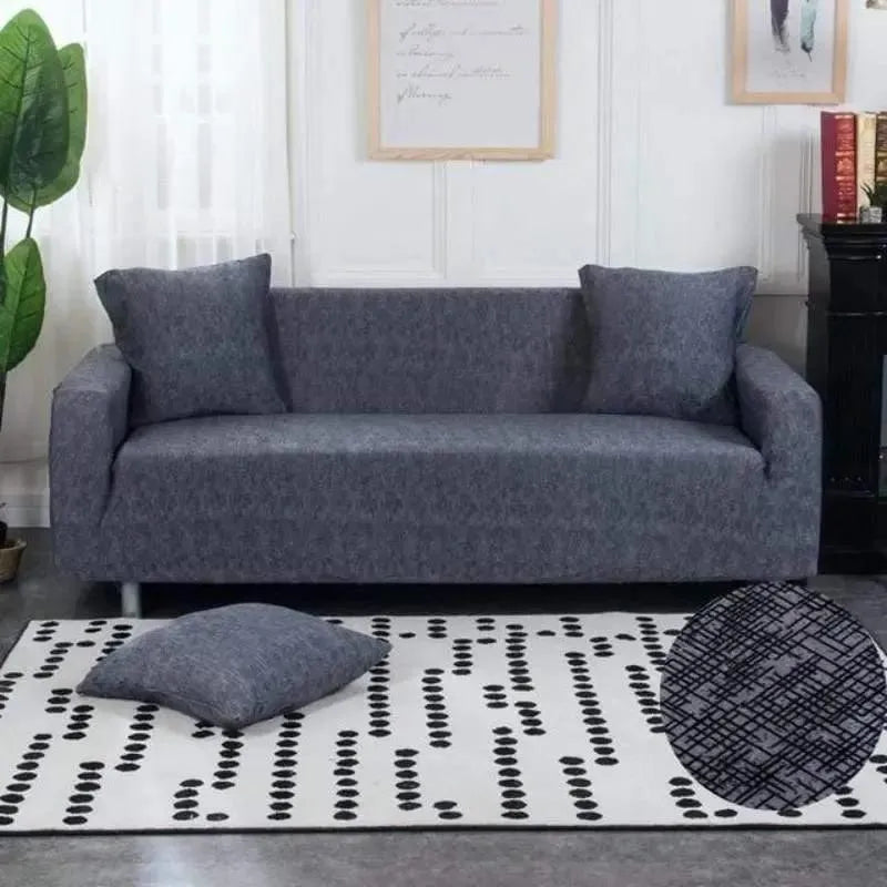 Stretch Sofa Slipcover – Charcoal Grey – product view 5 | Brivenzo