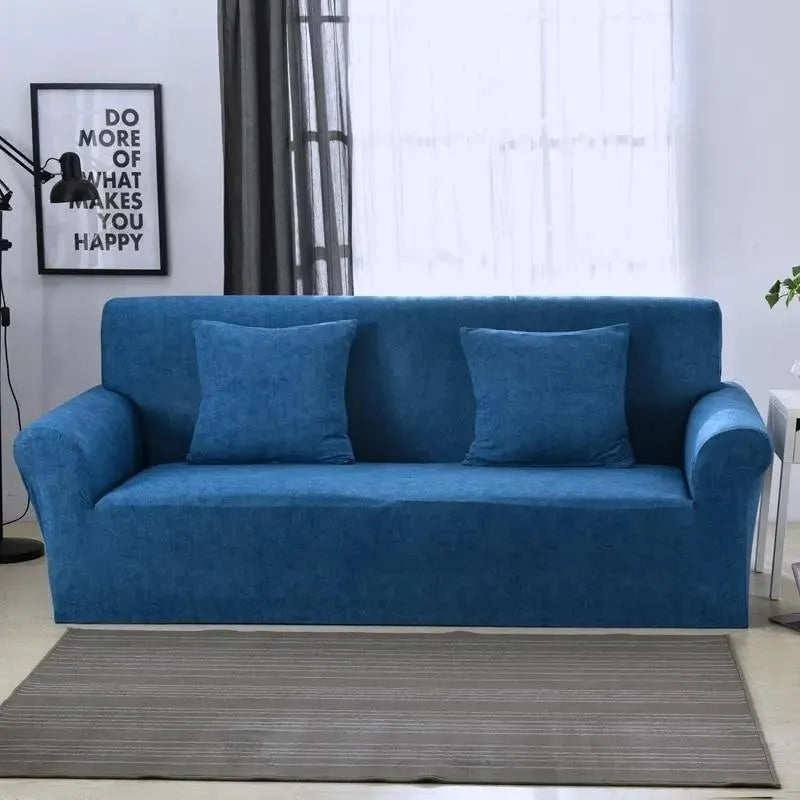 Stretch Sofa Slipcover – Cobalt Blue – product view 5 | Brivenzo
