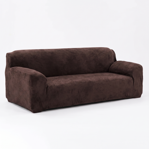 Stretch Sofa Slipcover | Coffee Brown Velvet, Couch Cover, 1-4 Seat, 35-118in