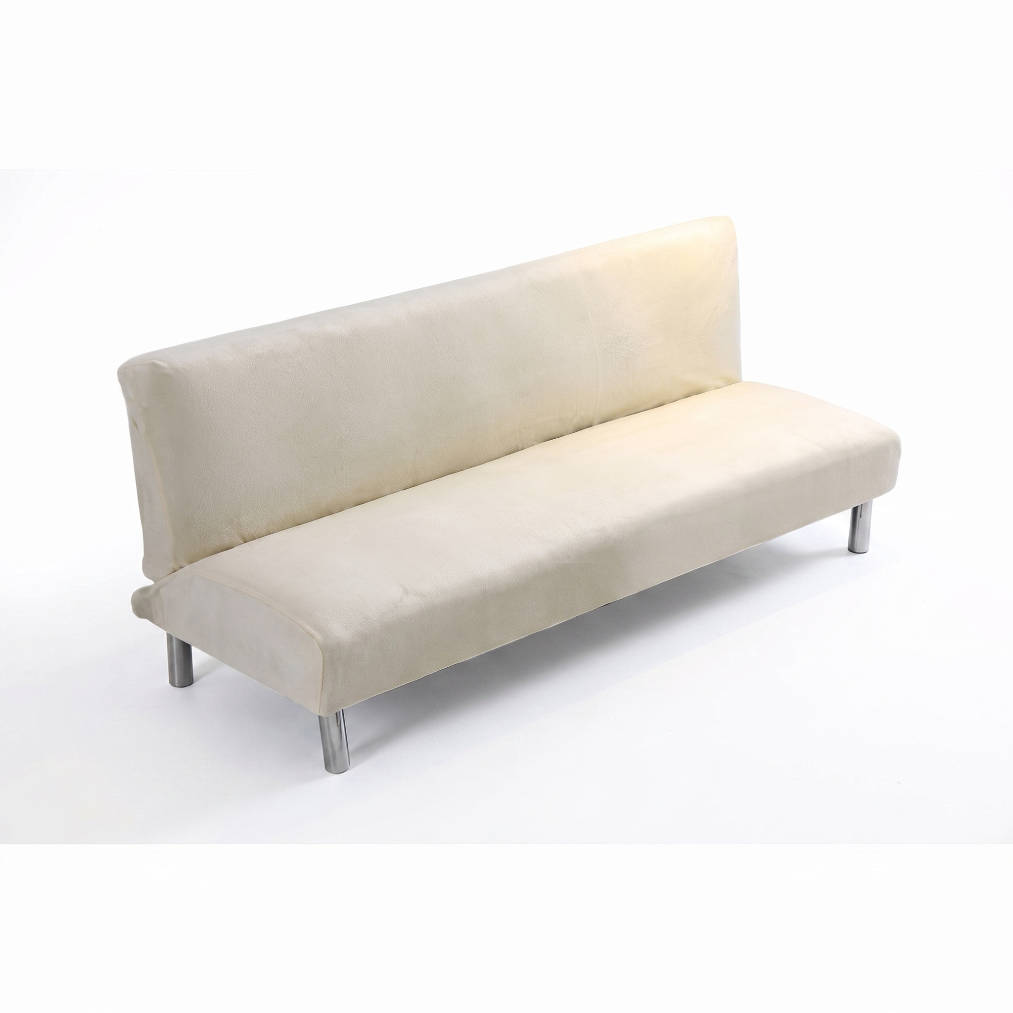 Stretch Sofa Slipcover – Cream White Velvet Sofa Bed – product photo on a white background | Brivenzo