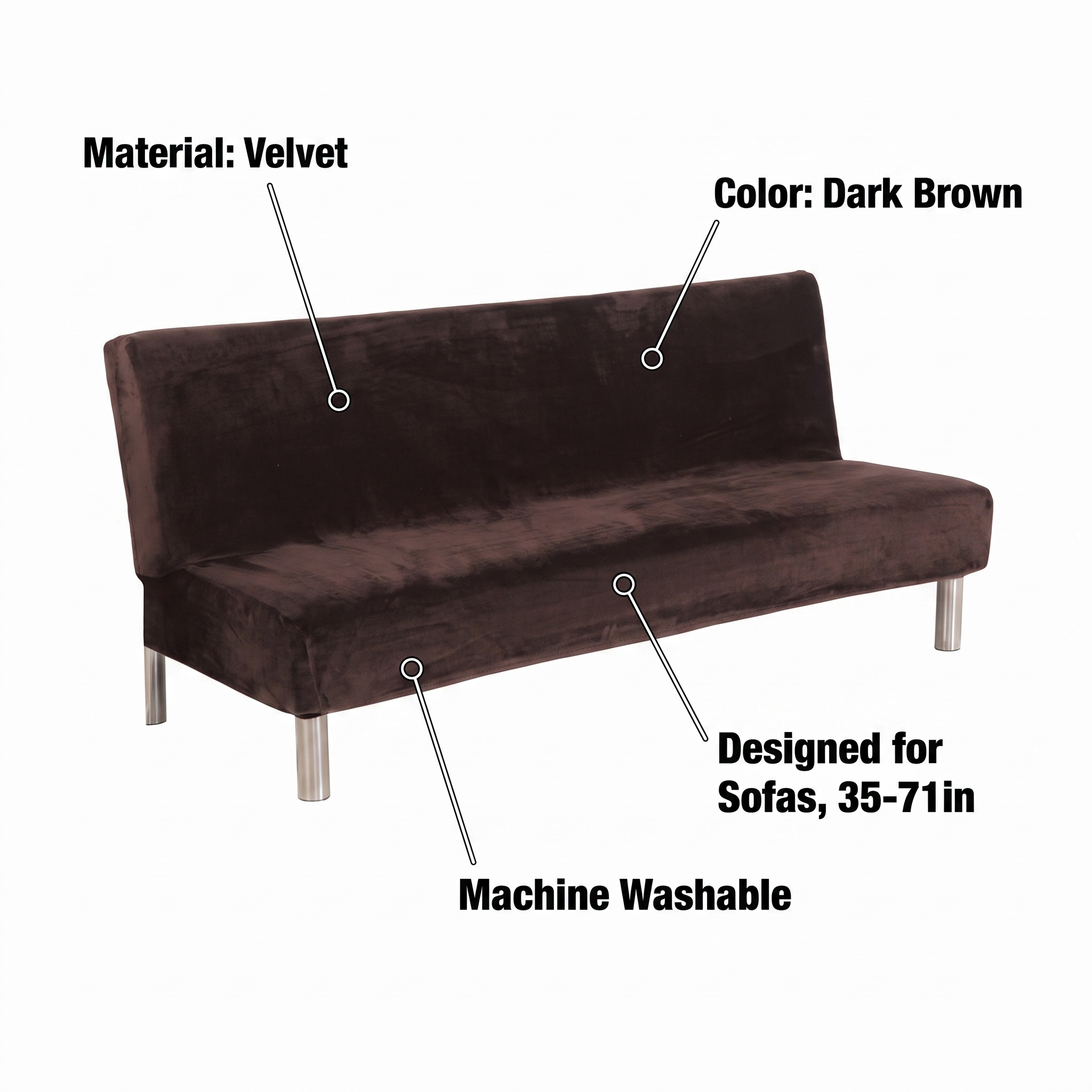 Stretch Sofa Slipcover – Dark Brown Velvet Sofa Bed – features and specifications overview | Brivenzo