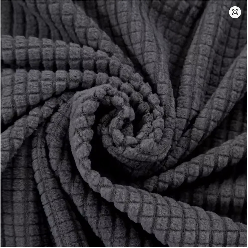 Stretch Sofa Slipcover – Dark Grey Microfiber – product view 8 | Brivenzo