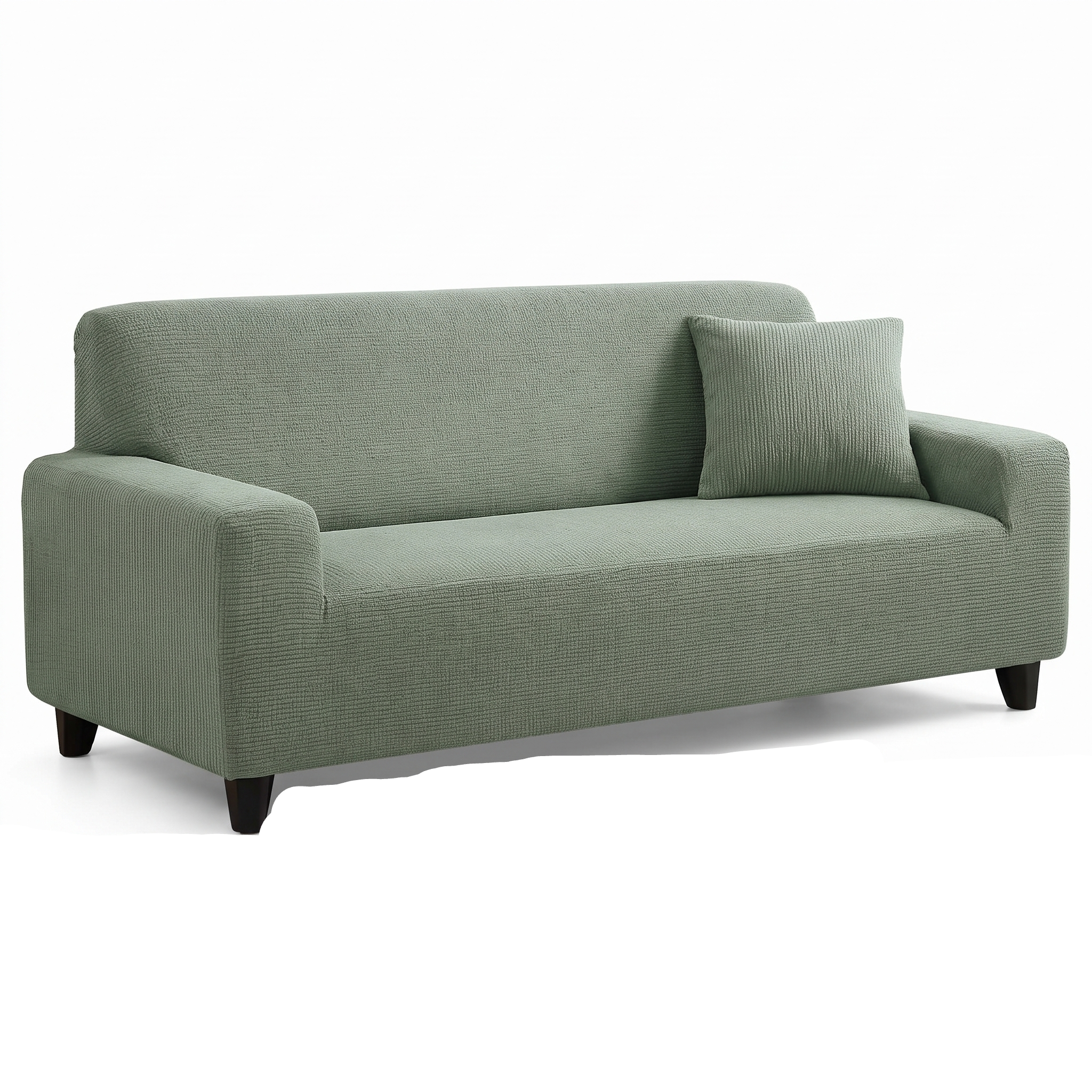 Stretch Sofa Slipcover Green Microfiber - product photo