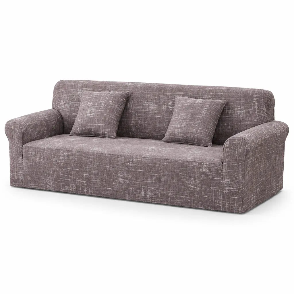 Stretch Sofa Slipcover – Grey Crosshatch Scratch Print – product view 4 | Brivenzo