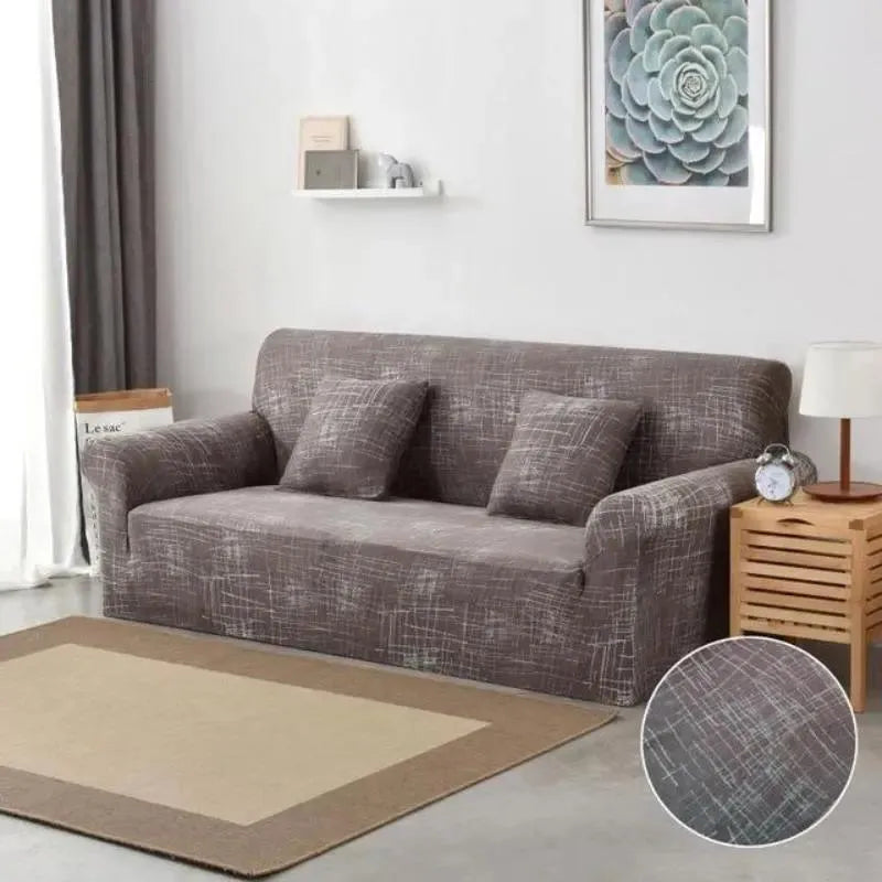 Stretch Sofa Slipcover – Grey Crosshatch Scratch Print – product view 5 | Brivenzo