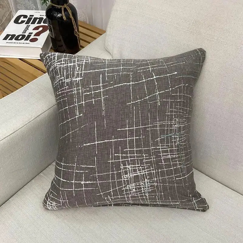 Stretch Sofa Slipcover – Grey Crosshatch Scratch Print – product view 6 | Brivenzo