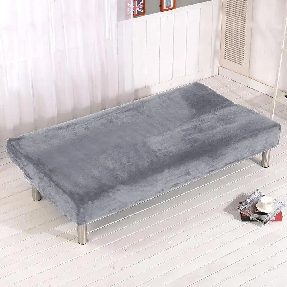 Stretch Sofa Slipcover – Grey Velvet Sofa Bed – product view 7 | Brivenzo