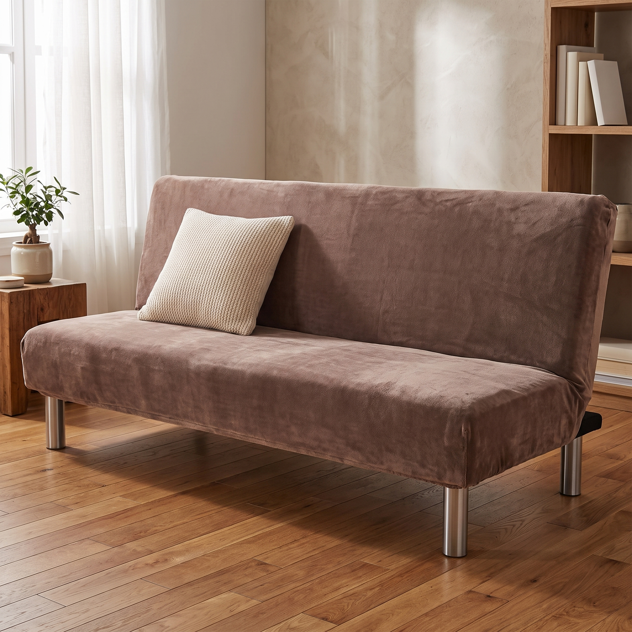 Stretch Sofa Slipcover Light Brown Velvet Sofa Bed