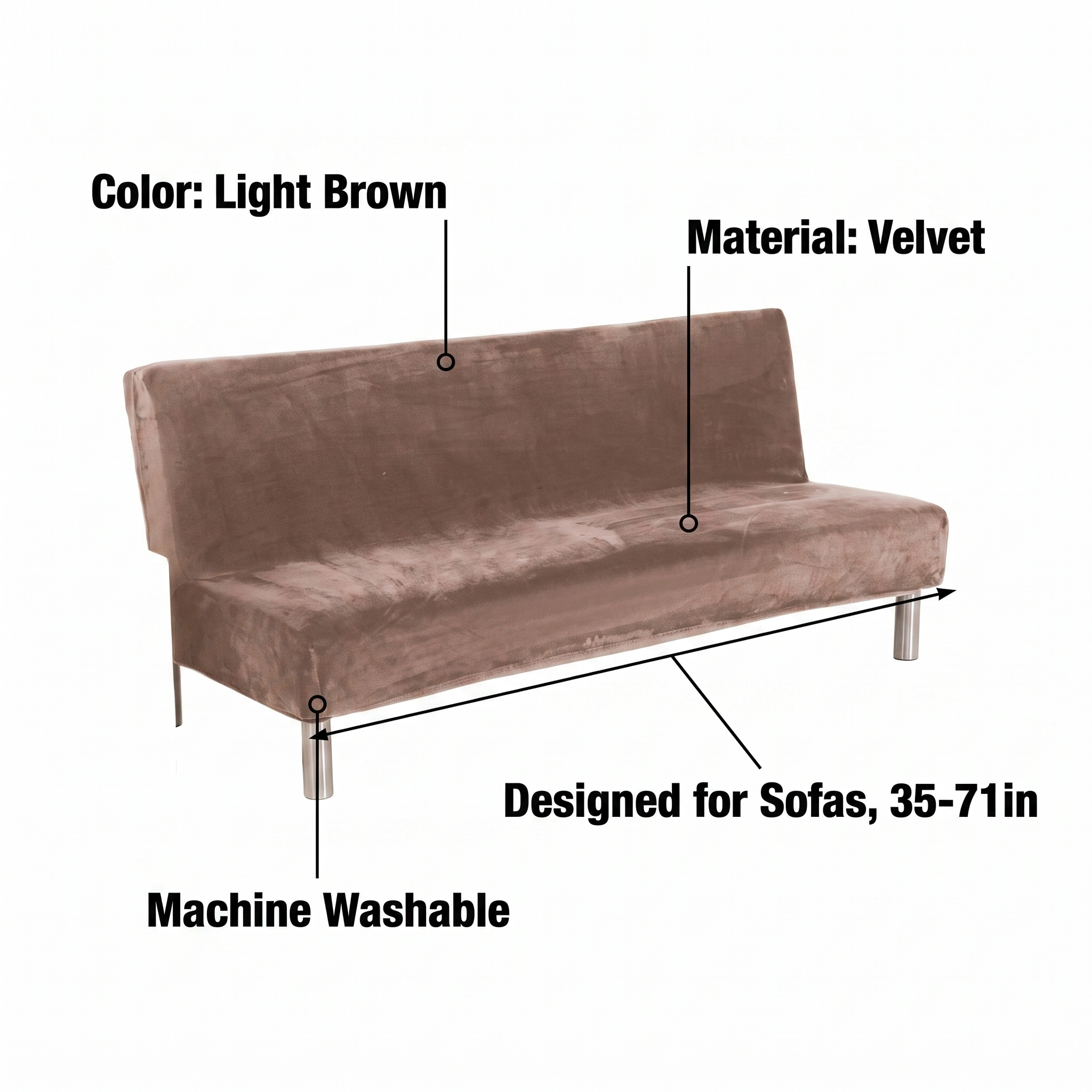 Stretch Sofa Slipcover – Light Brown Velvet Sofa Bed – features and specifications overview | Brivenzo