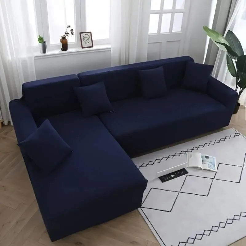 Stretch Sofa Slipcover – Midnight Blue – product view 9 | Brivenzo