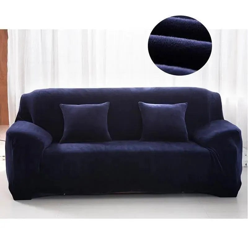Stretch Sofa Slipcover – Midnight Blue Velvet – product view 8 | Brivenzo