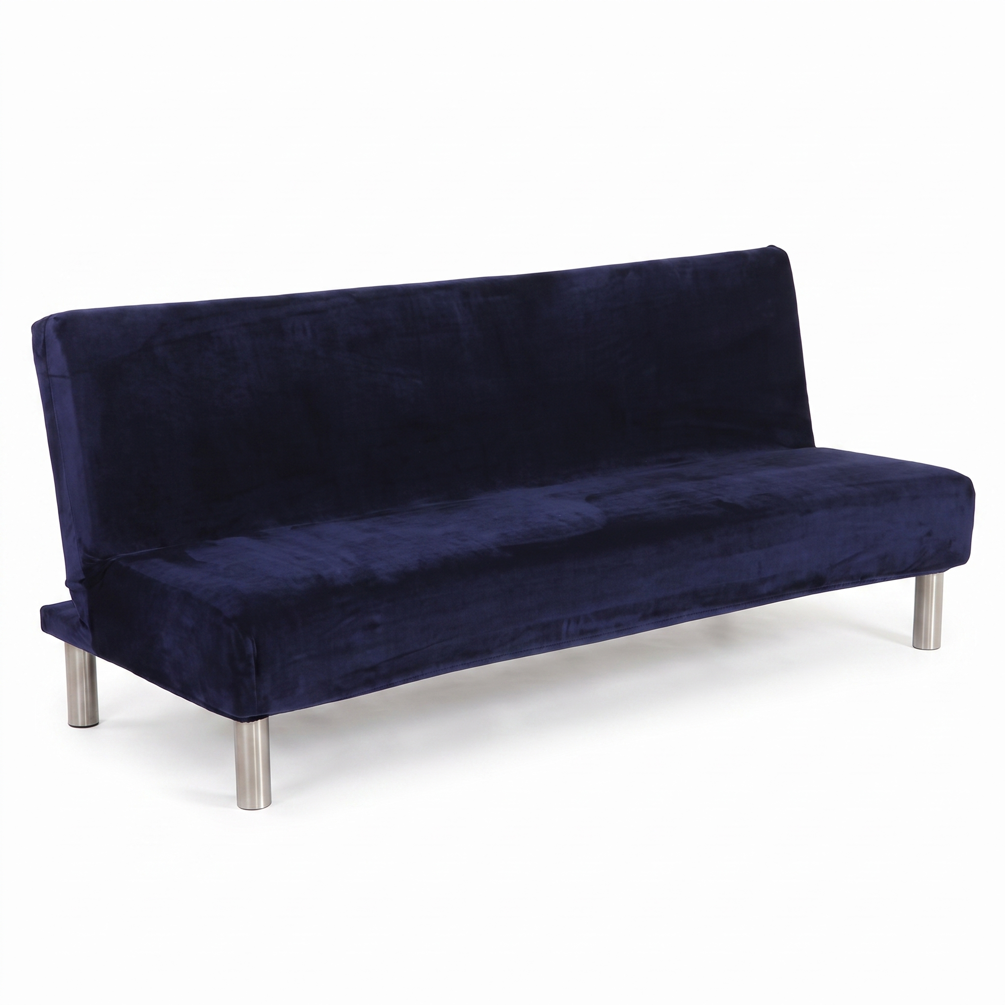 Stretch Sofa Slipcover – Midnight Blue Velvet Sofa Bed – product photo on a white background | Brivenzo