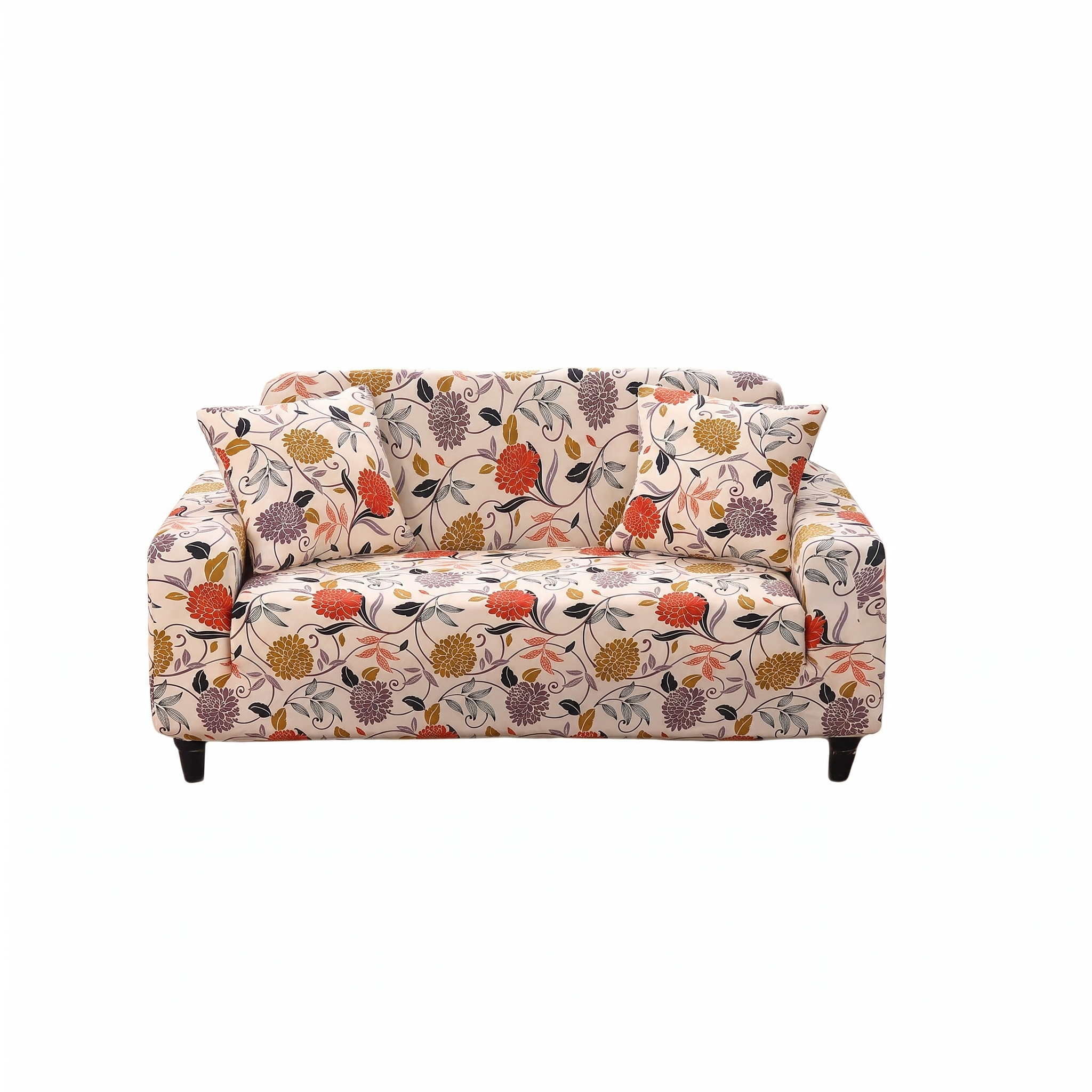 Stretch Sofa Slipcover – Multicolor Dahlia Floral Print – product view 4 | Brivenzo