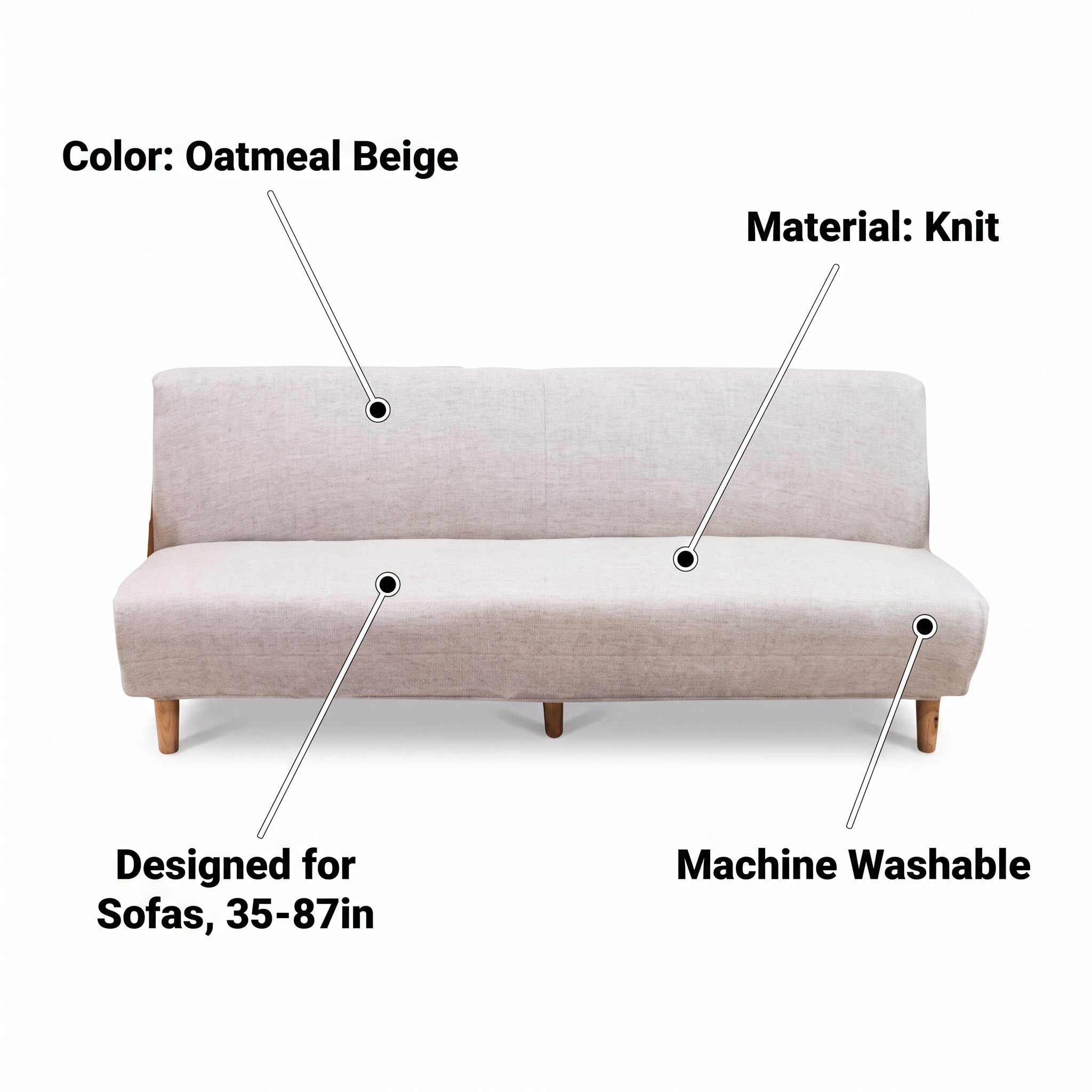 Stretch Sofa Slipcover – Oatmeal Beige Sofa Bed – features and specifications overview | Brivenzo