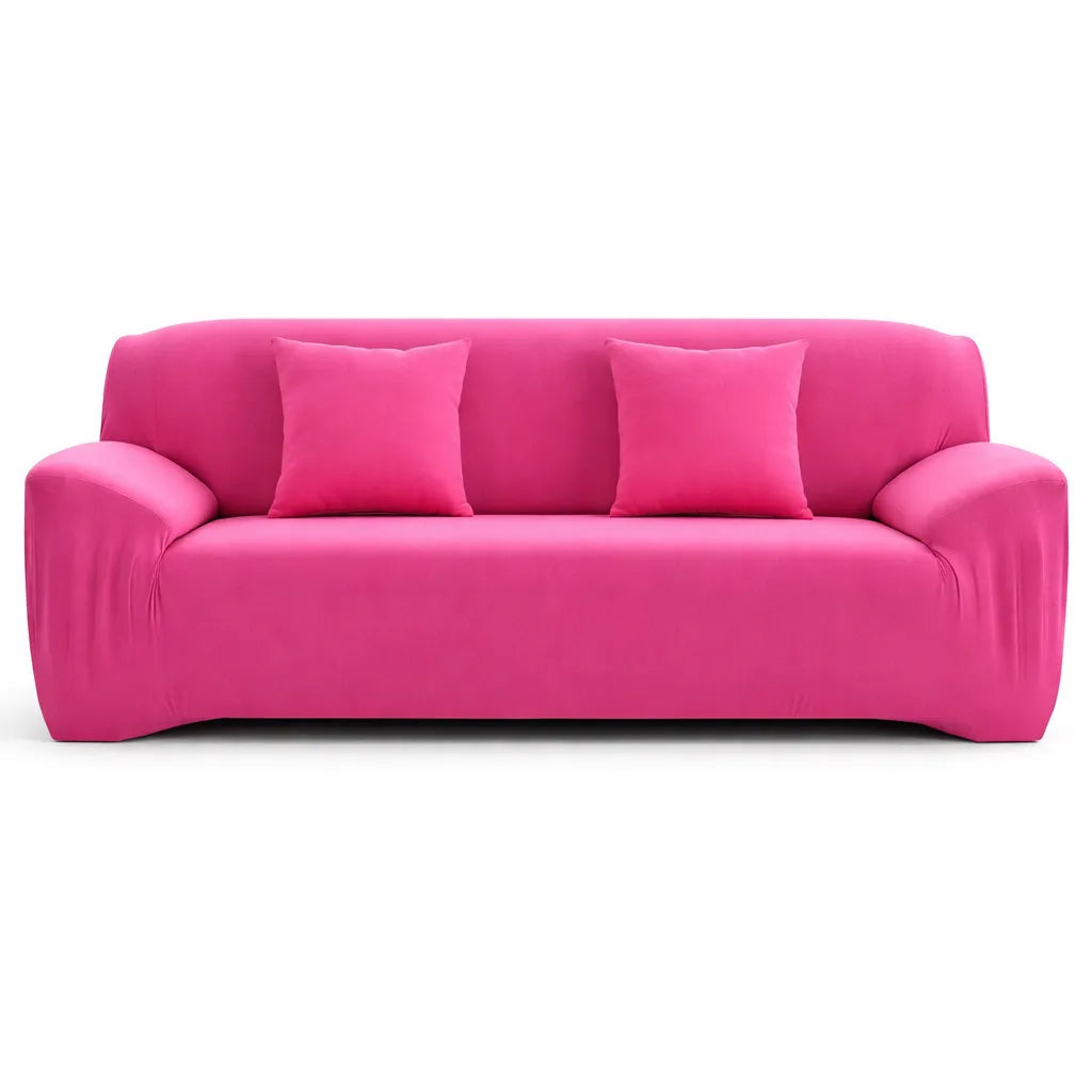 Stretch Sofa Slipcover – Pink – product photo on a white background | Brivenzo